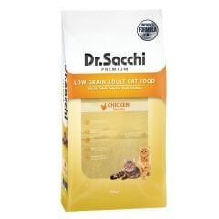 Dr.Sacchi Düşük Tahıllı Tavuklu Yetişkin Kedi Maması 10kg + GimCat Malt Soft Extra 100 gr Hediye!