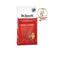 Dr.Sacchi  Düşük Tahıllı Sığır Etli Yetişkin Kedi Maması 10kg + GimCat Malt Soft Extra 100 gr hediyeli!