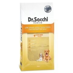 Dr.Sacchi Düşük Tahıllı Tavuklu Yetişkin Köpek Maması 12kg    + Gimcat Malt Soft 100 Gr Hediye!
