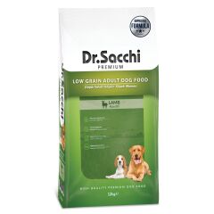 Dr.Sacchi Düşük Tahıllı Kuzu Etli Yetişkin Köpek Maması 12kg  + Gimcat Malt Soft 100 Gr Hediye!