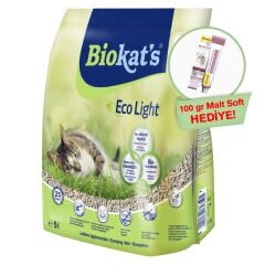 Biokat's Pelet Kedi Kumu Eco Light 5lt  (Ötv Dahil)+GimCat Malt Soft Extra 100 gr Hediye!