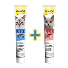 GimCat Multi-Vitamin Duo Paste Tuna + 12 Vitaminli 50gr +GimCat Anti-Hairball Duo Paste Tavuk + Malt 50gr 2'li Set